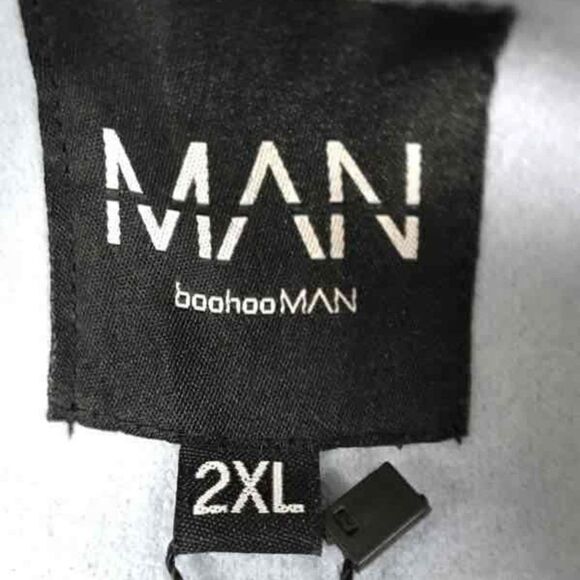 BoohooMAN Blue & White Varsity Bomber Jacket 2XL NWT - Picture 3 of 7